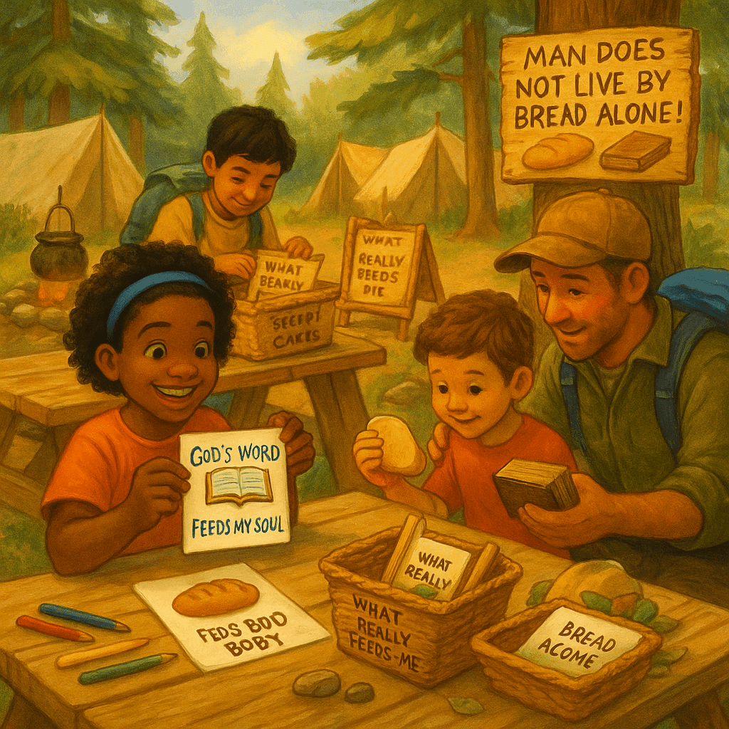 Deuteronomy 8:3 Divine Dispatch for kids | Faith Force